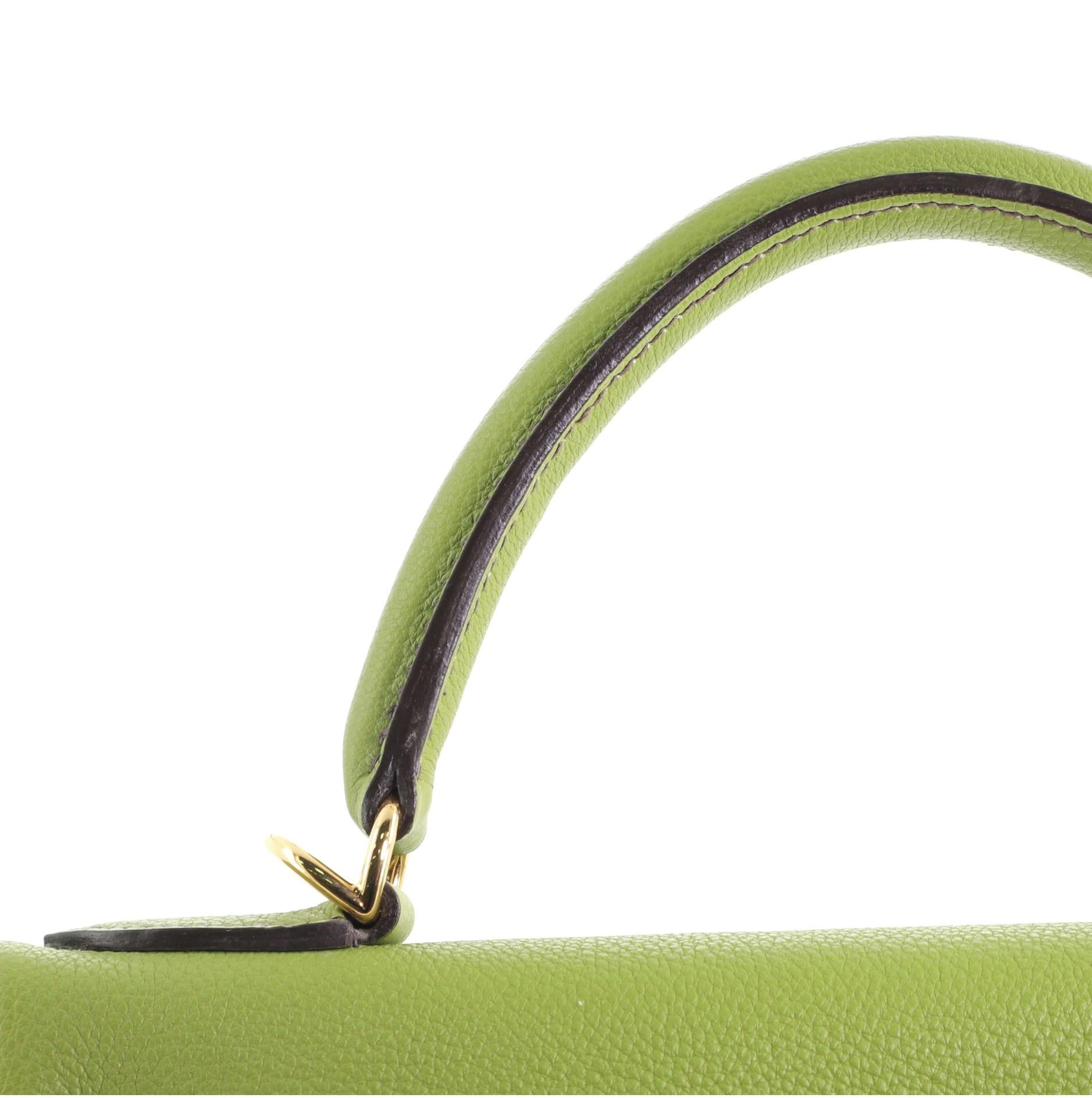 Hermes Kelly Handbag Vert Anis Togo with Gold Hardware 28 3