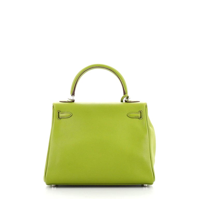 Kelly Retourne 32 Vert Anis Colour in Togo Leather with palladium hardware.  Hermès. 2004., Handbags and Accessories Online, Ecommerce Retail
