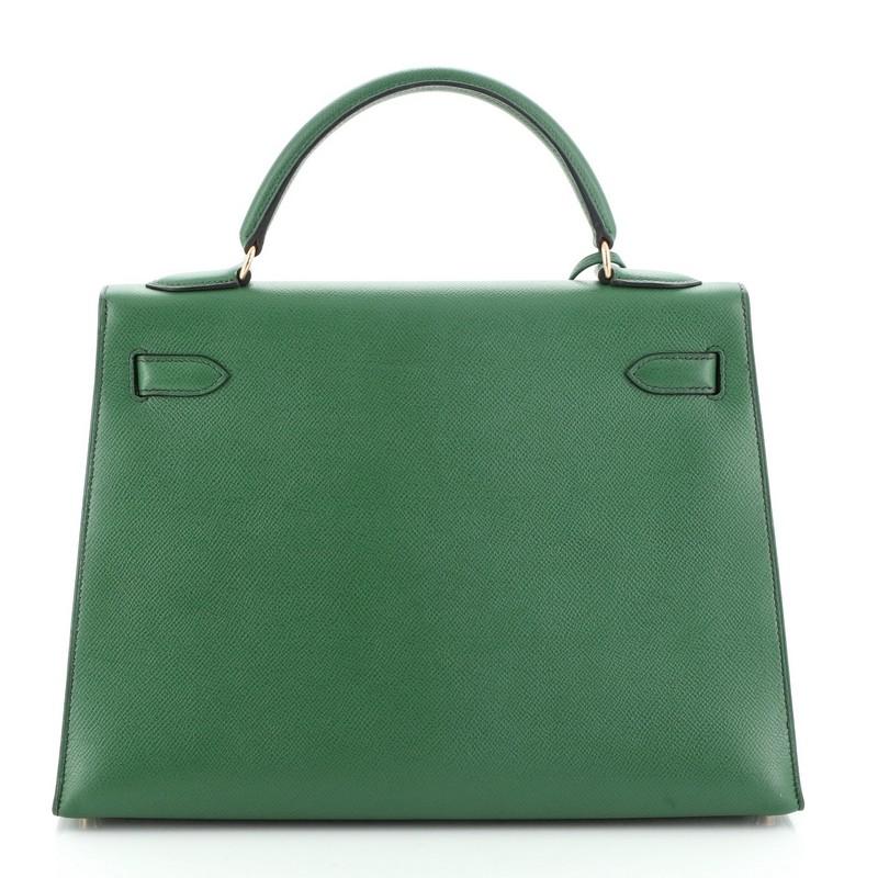 Hermes Kelly Handbag Vert Bengale Courchevel with Gold Hardware 32 at ...