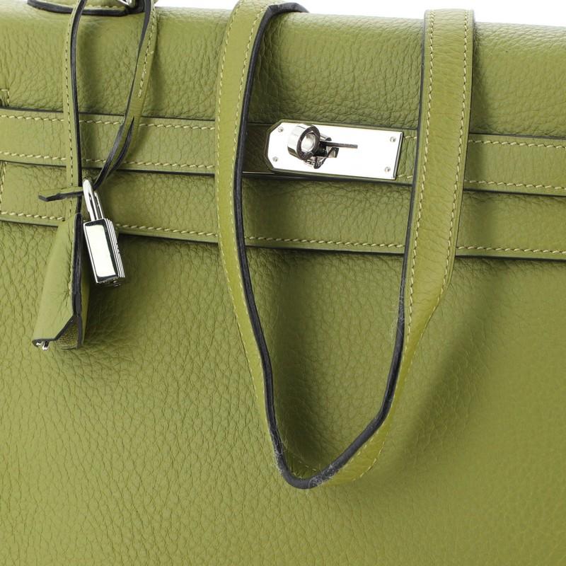 Women's or Men's Hermes Kelly Handbag Vert Chartreuse Clemence With Palladium Hardware 32