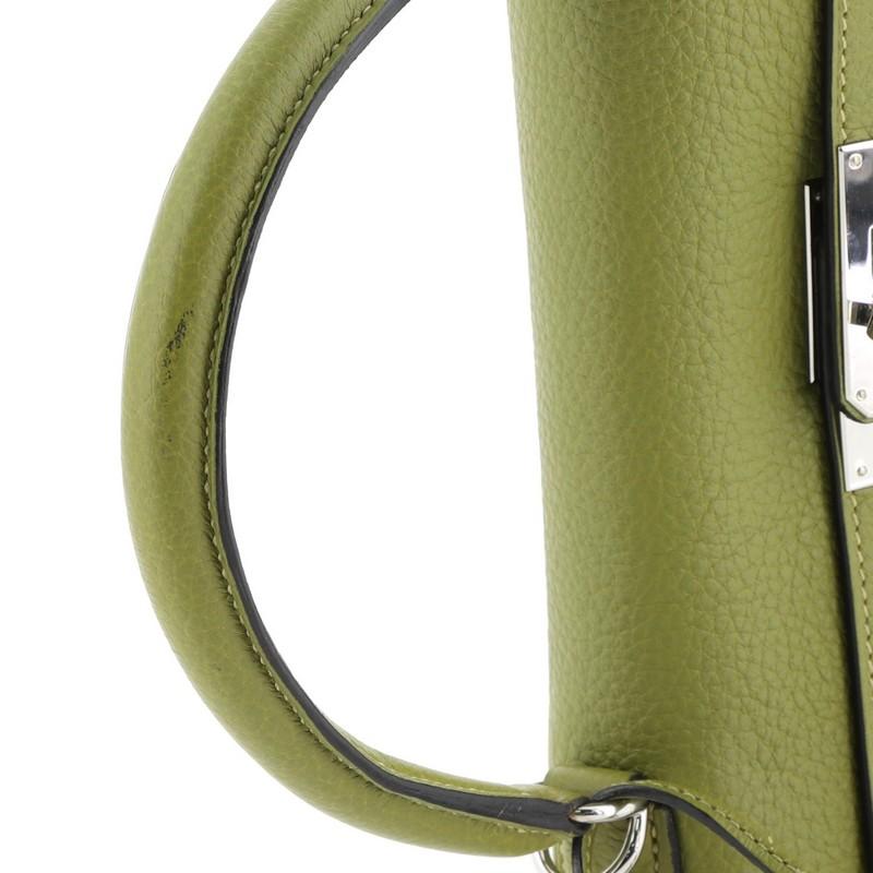 Hermes Kelly Handbag Vert Chartreuse Clemence With Palladium Hardware 32 1