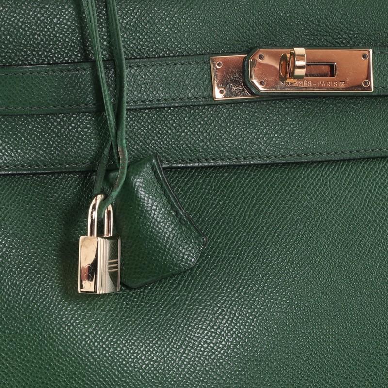 Hermes Kelly Handbag Vert Clair Courchevel with Gold Hardware 32 1