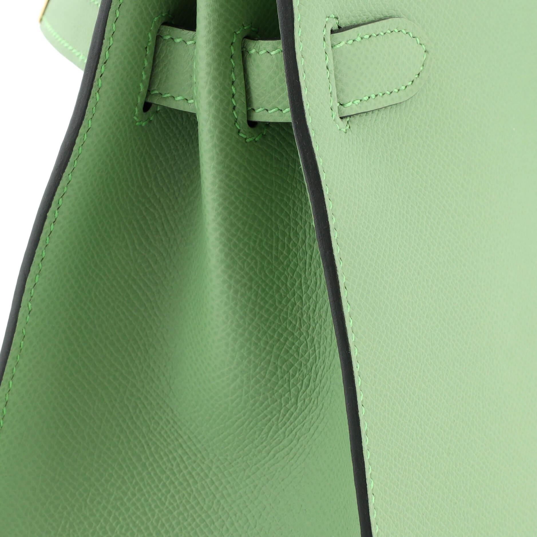 Hermes Kelly Handbag Vert Criquet Epsom with Gold Hardware 28 1