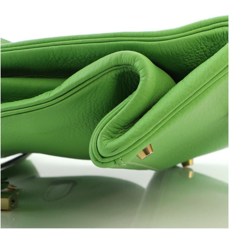 Hermes Kelly Handbag Vert Cru Clemence with Gold Hardware 32 5