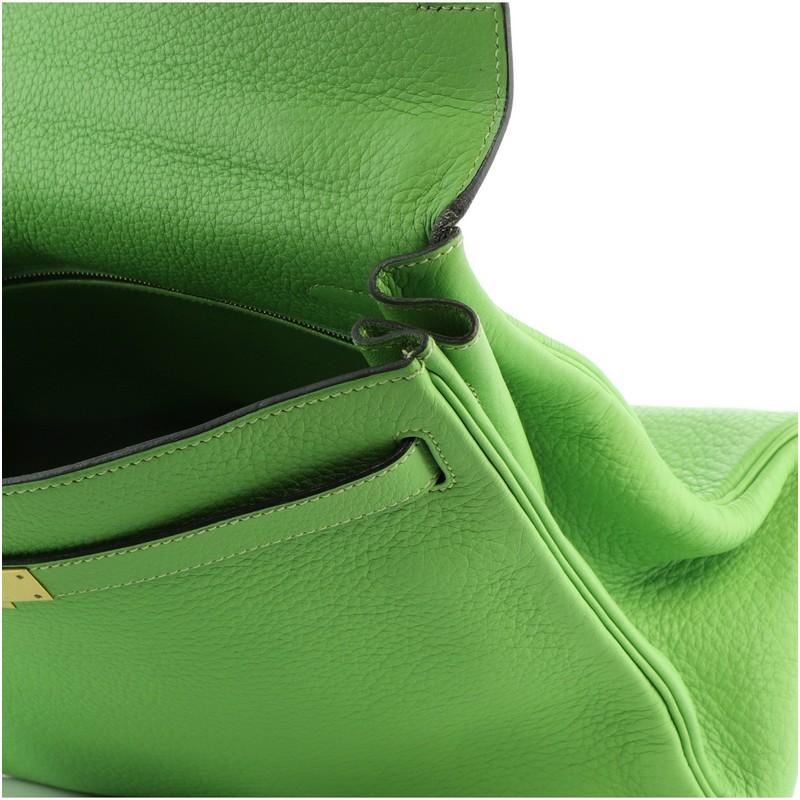 Hermes Kelly Handbag Vert Cru Clemence with Gold Hardware 32 3