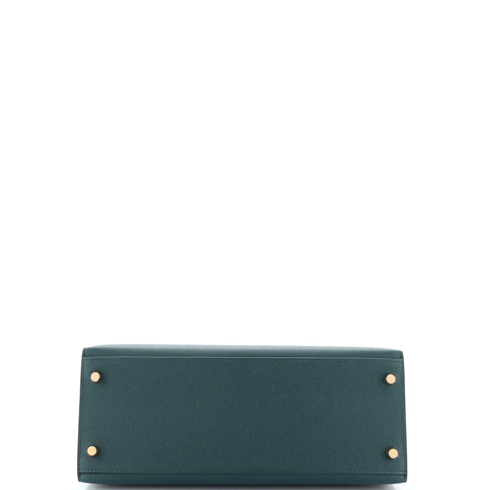 Hermes Kelly Handbag Vert Cypress Epsom with Gold Hardware 28 1