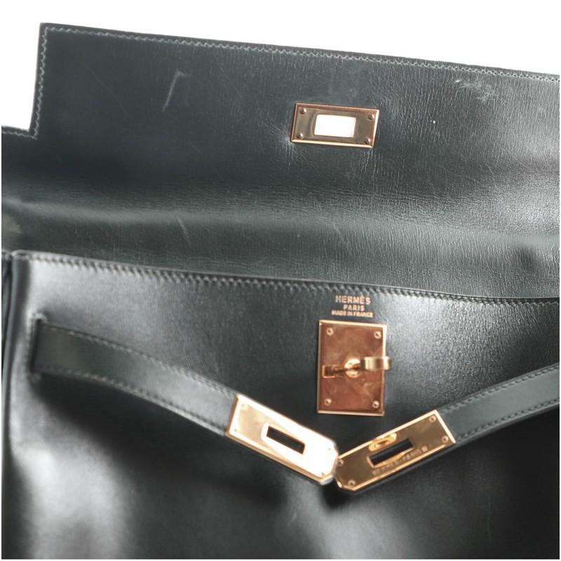 Hermes Kelly Handbag Vert Foncé Box Calf with Gold Hardware 32 6
