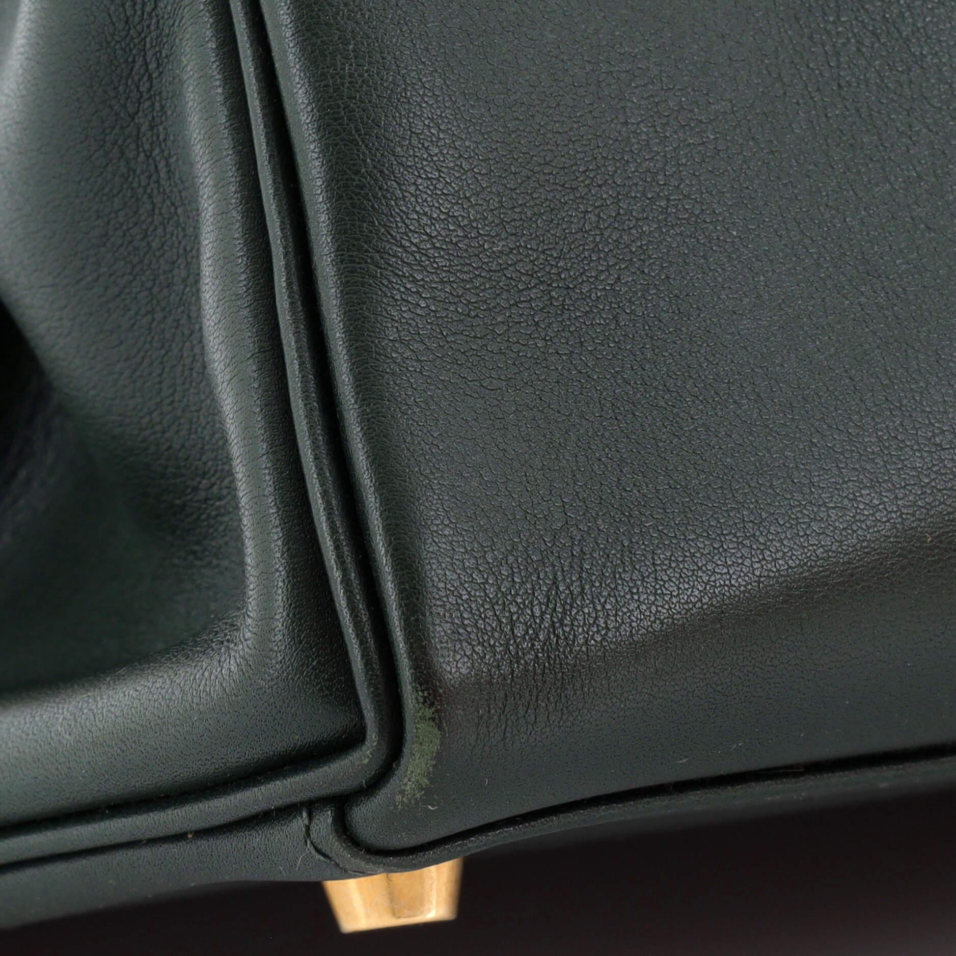 Hermes Kelly Handbag Vert Foncé Gulliver with Gold Hardware 35 For Sale 9