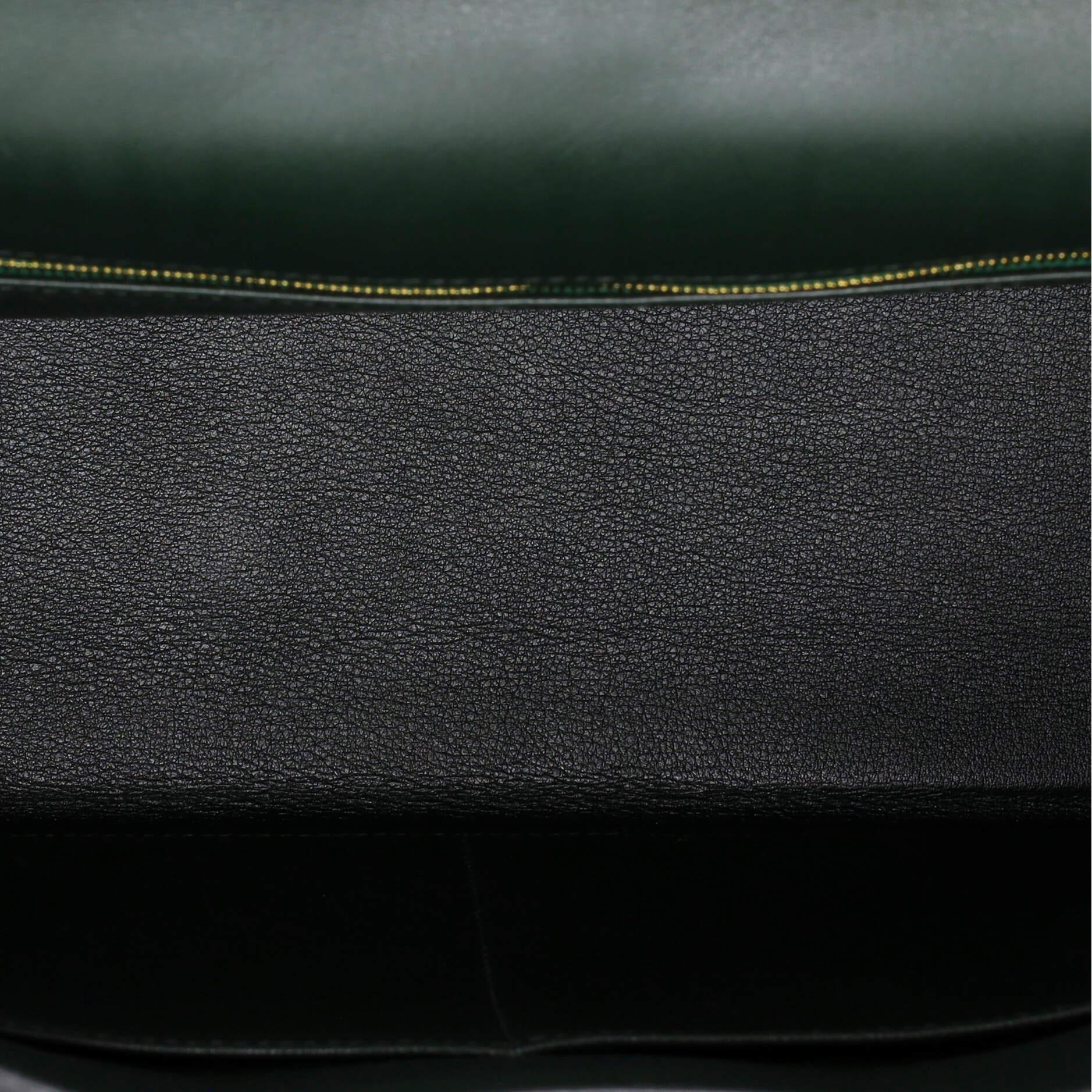 Hermes Kelly Handbag Vert Foncé Gulliver with Gold Hardware 35 For Sale 1