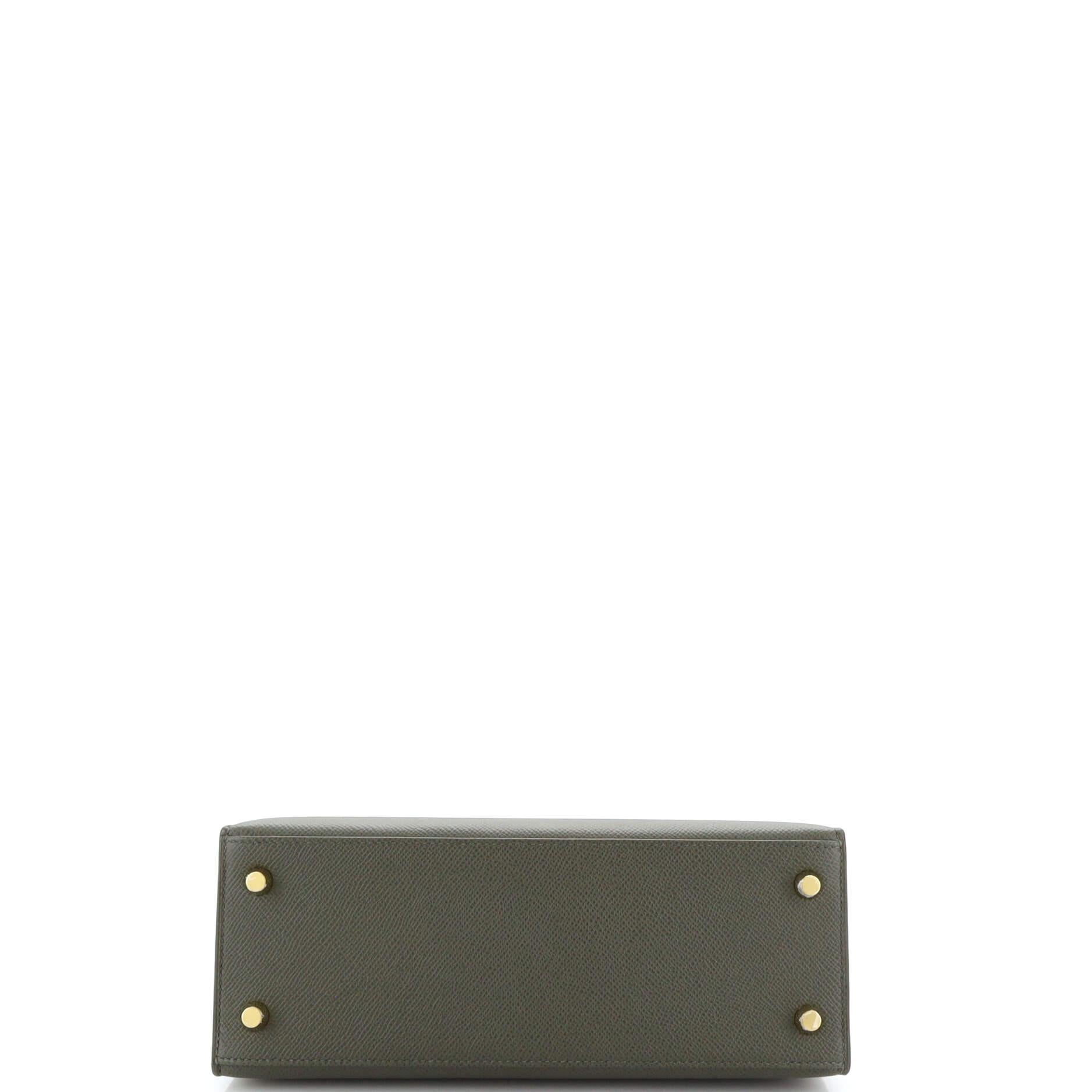 Women's Hermes Kelly Handbag Vert Maquis Epsom with Gold Hardware 25