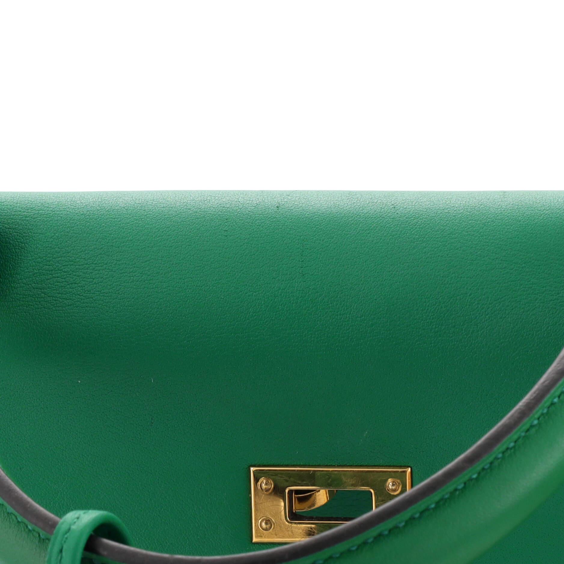 Hermes Kelly Handbag Vert Vertigo Swift with Gold Hardware 25 7