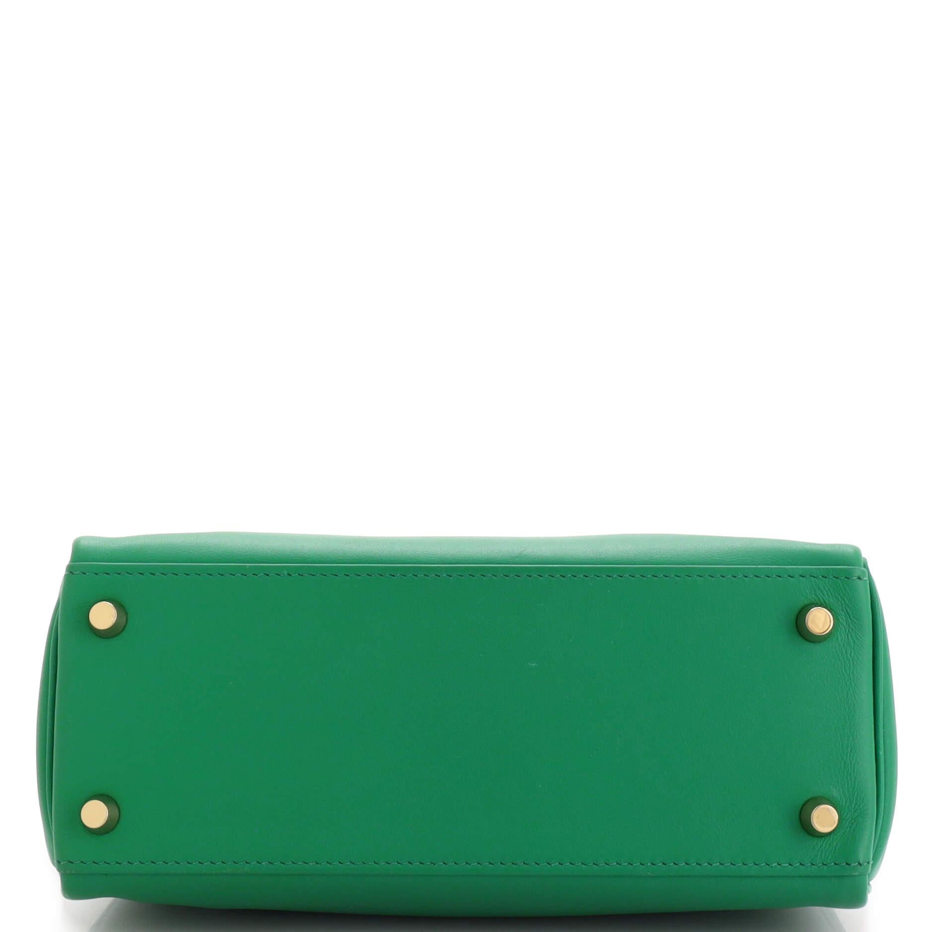Hermes Kelly Handbag Vert Vertigo Swift with Gold Hardware 25 1