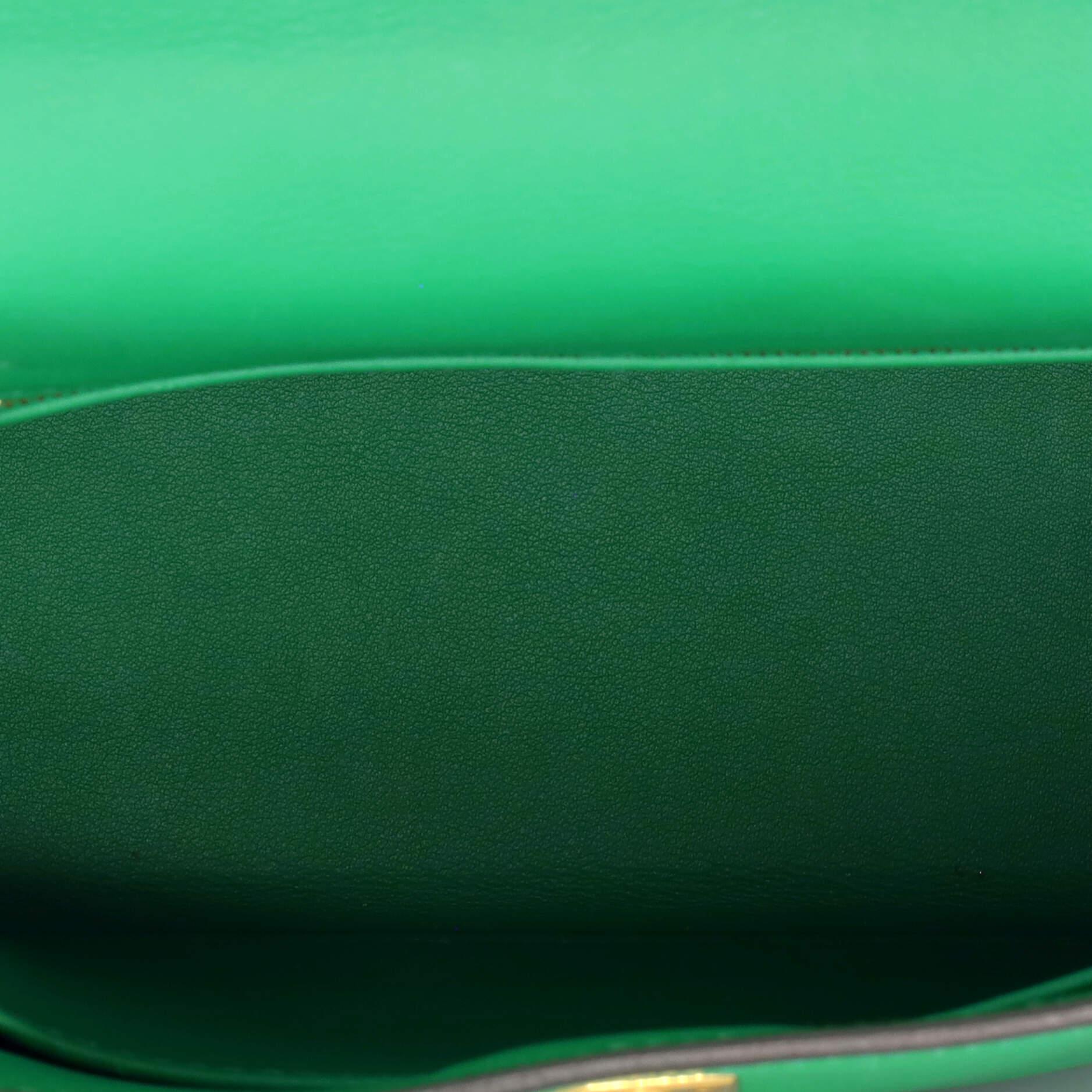 Hermes Kelly Handbag Vert Vertigo Swift with Gold Hardware 25 2