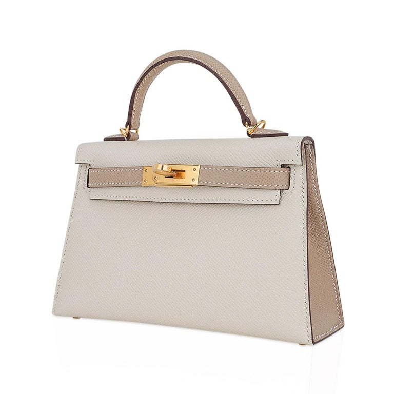 Hermès Horseshoe Stamp (HSS) Bicolor Gris Asphalte and Craie Sellier Kelly  25cm of Epsom Leather with Brushed Gold Hardware, Handbags & Accessories  Online, Ecommerce Retail