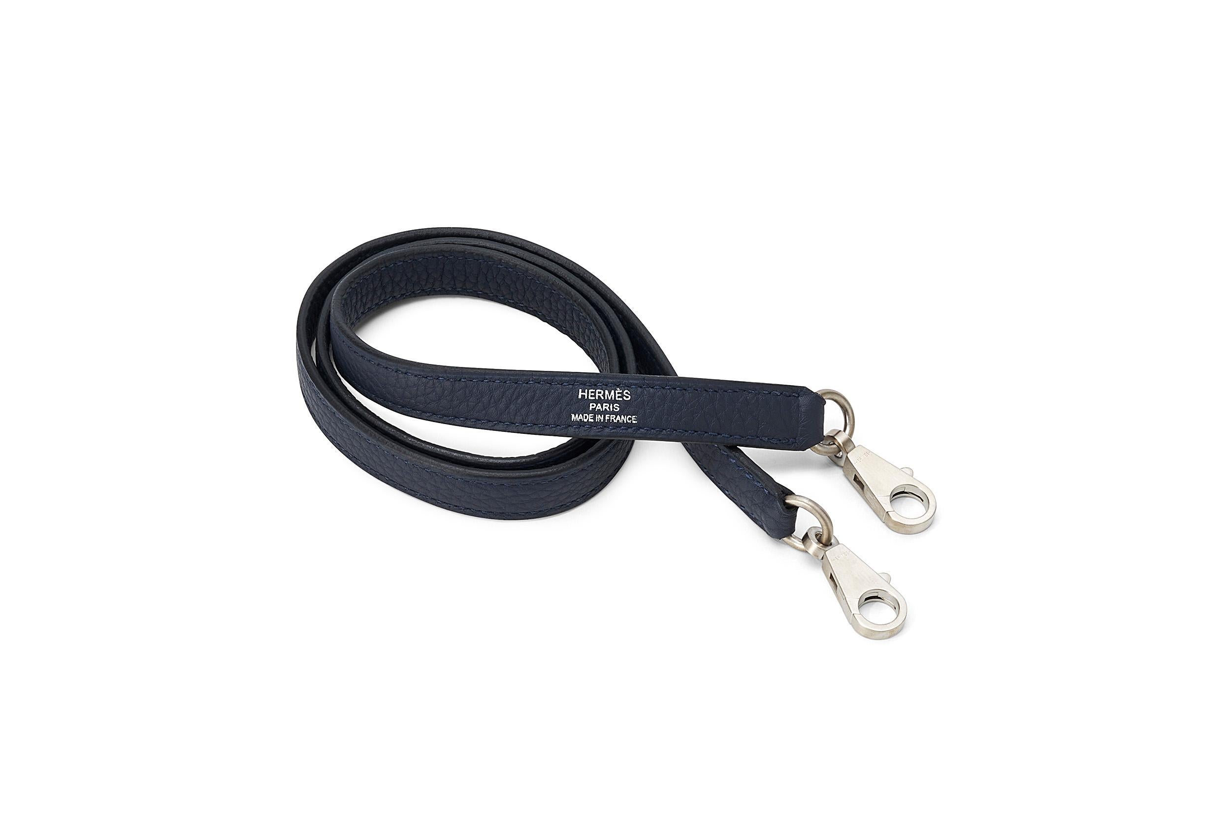 Hermès Kelly HSS 28 Bleu Nuit Togo Hardware Palladio spazzolato in vendita 5