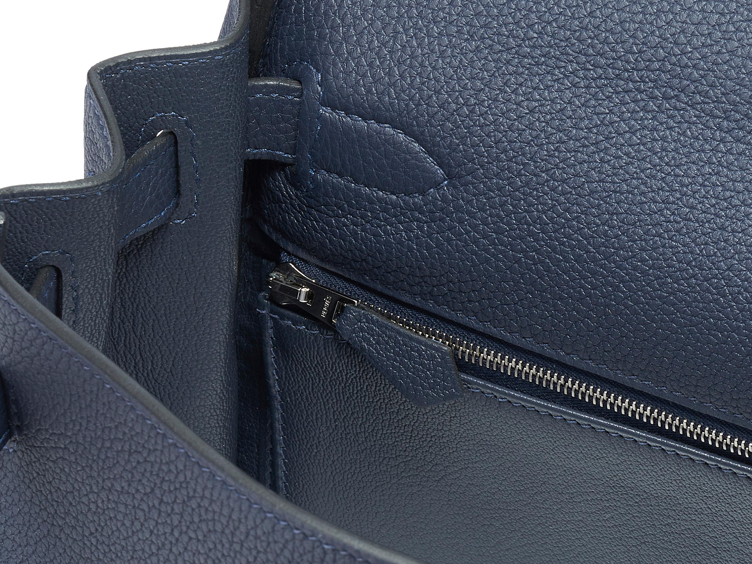 Hermès Kelly HSS 28 Bleu Nuit Togo Hardware Palladio spazzolato in vendita 1