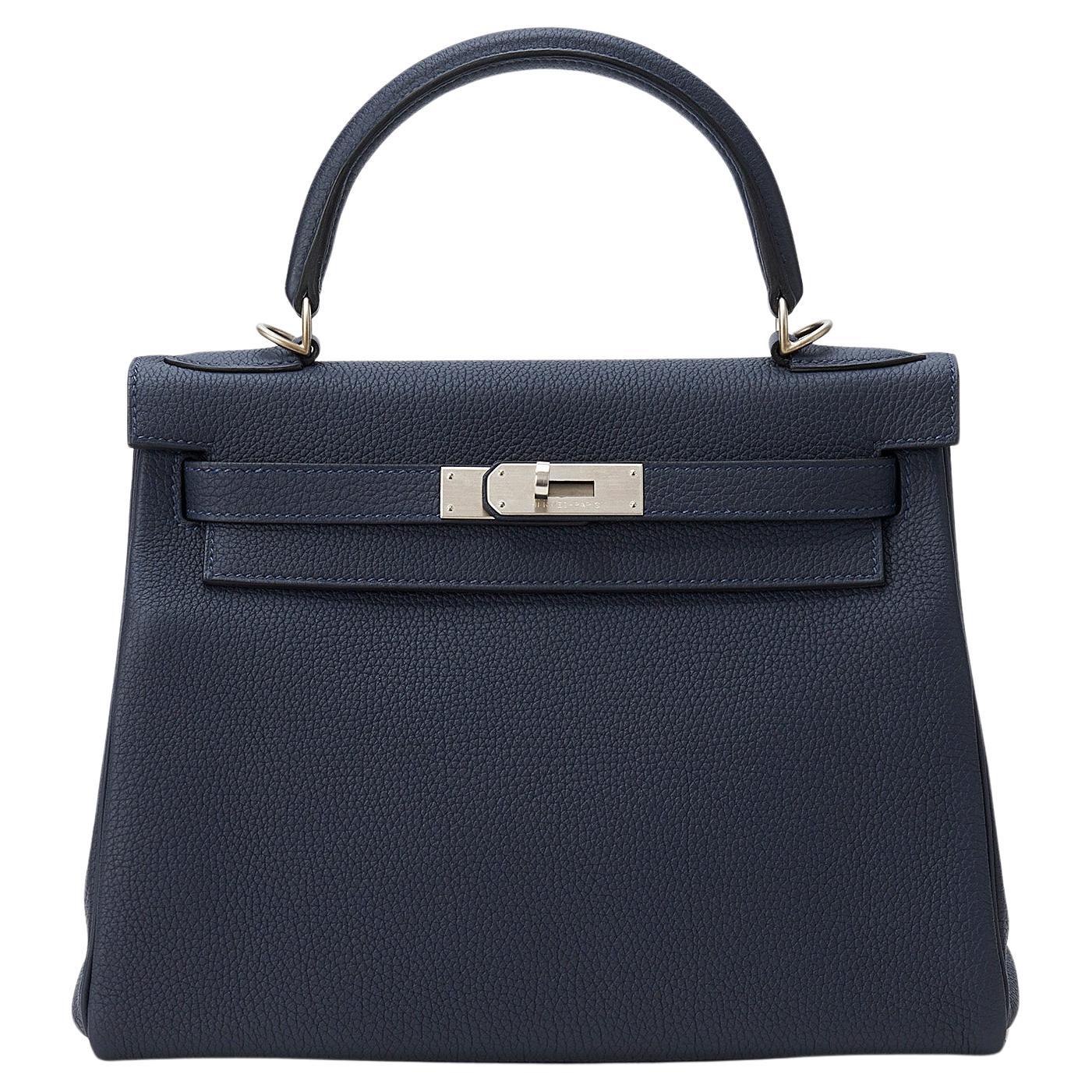 Hermès Kelly HSS 28 Bleu Nuit Togo Brushed Palladium Hardware