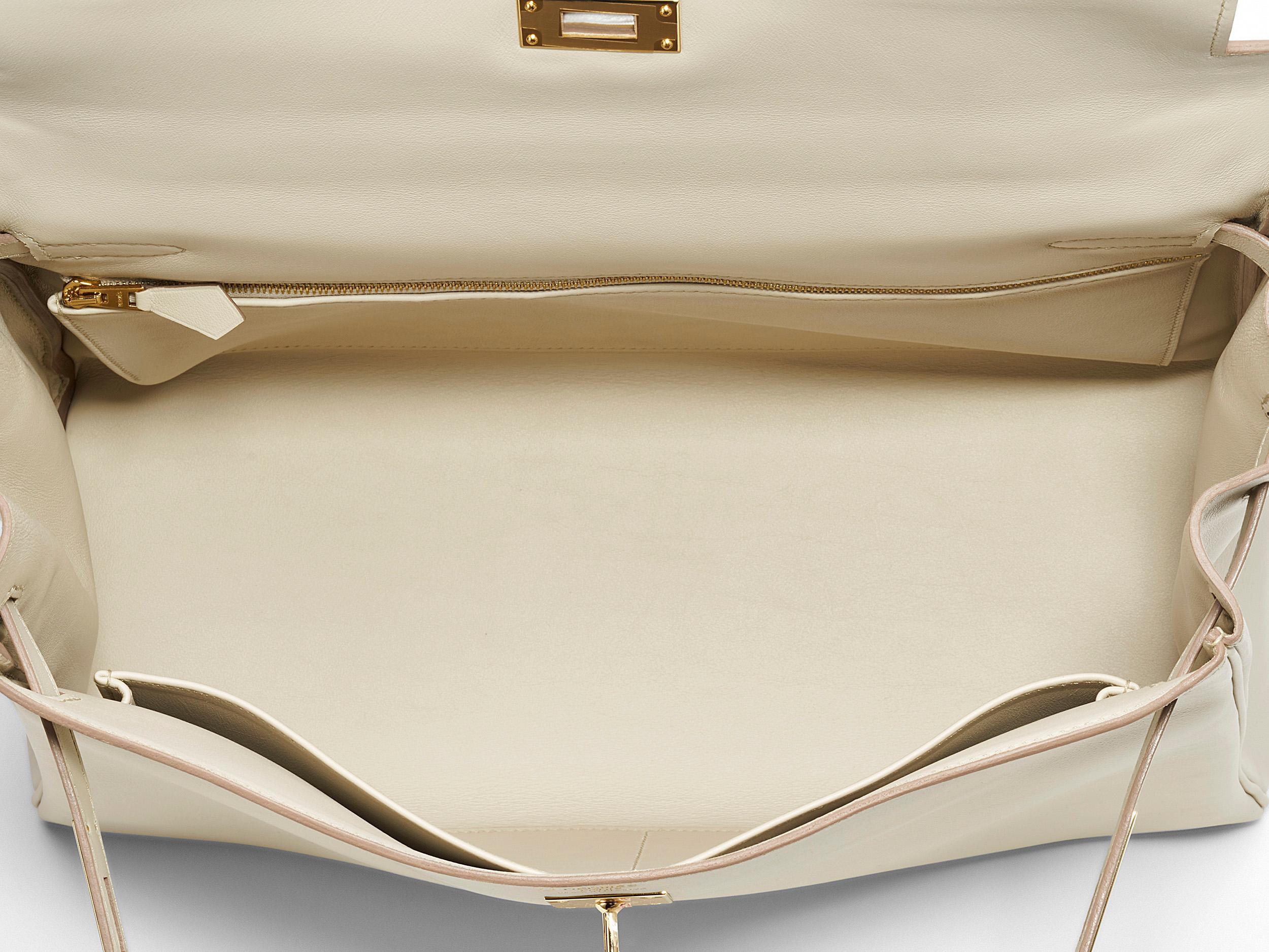 Hermès Kelly HSS 35 Beton Swift champagner Hardware en venta 1