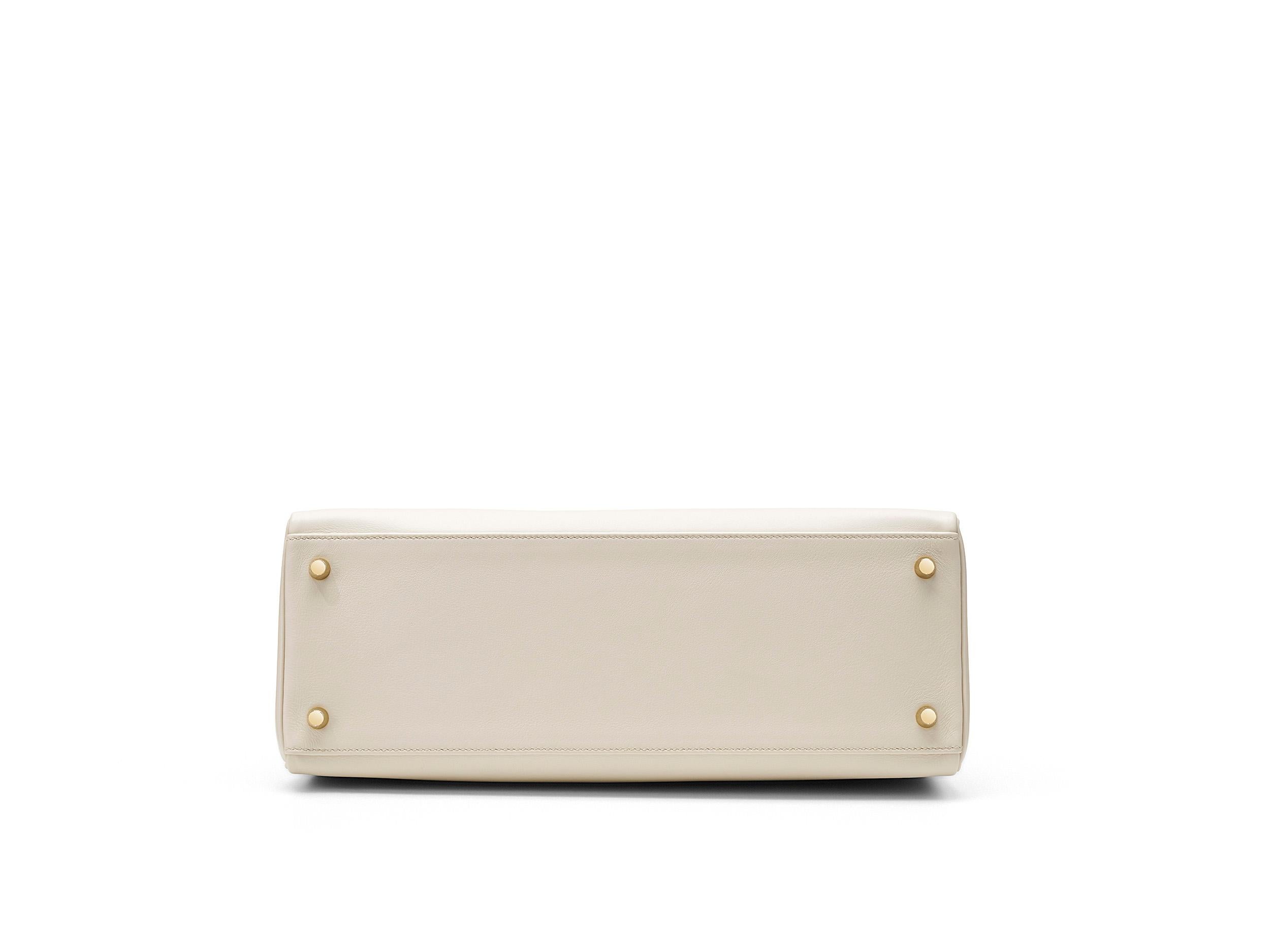 Hermès Kelly HSS 35 Beton Swift champagner Hardware en venta 2