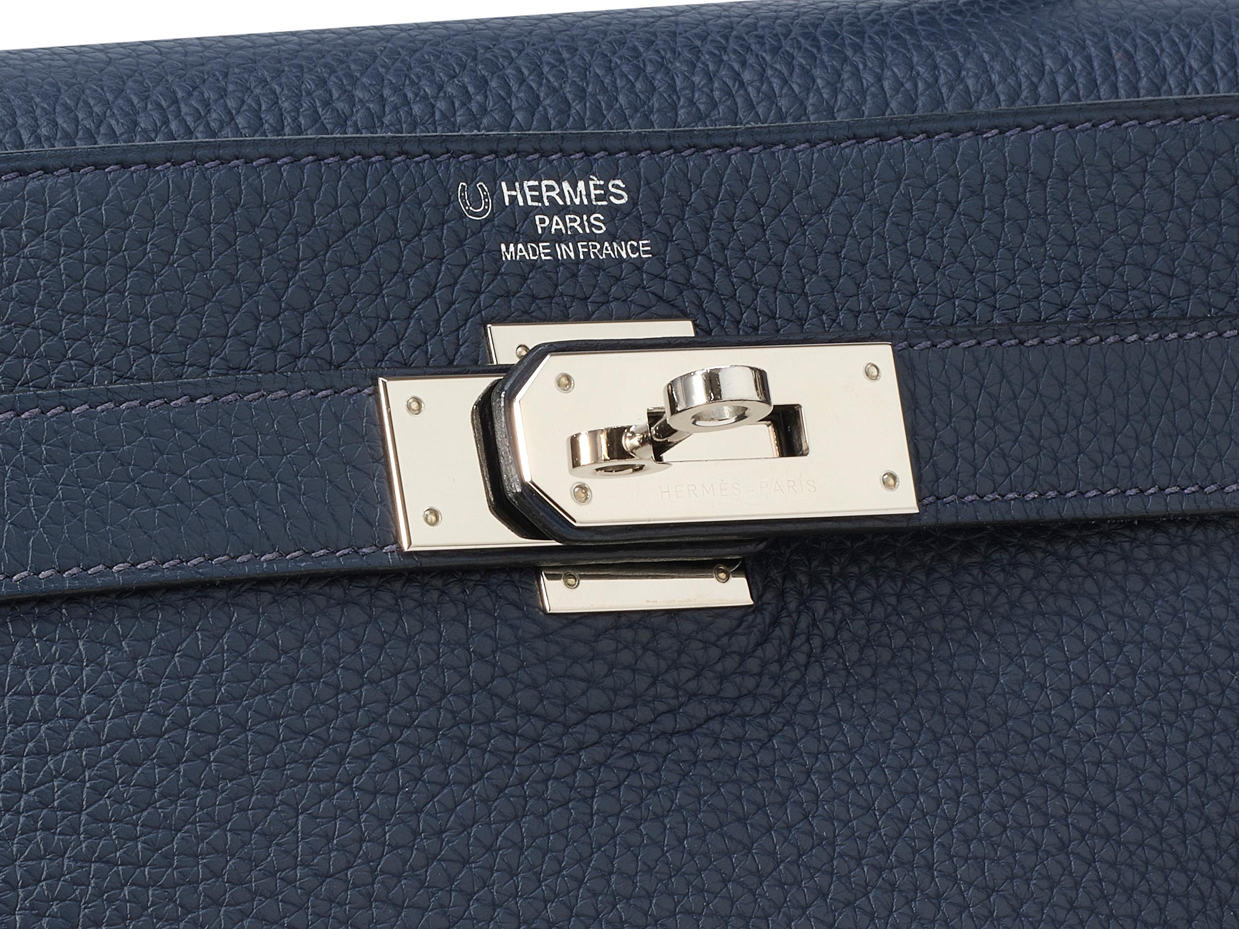 Black Hermès Kelly HSS 40 Bleu Nuit Taurillon Clemence Palladium Hardware For Sale