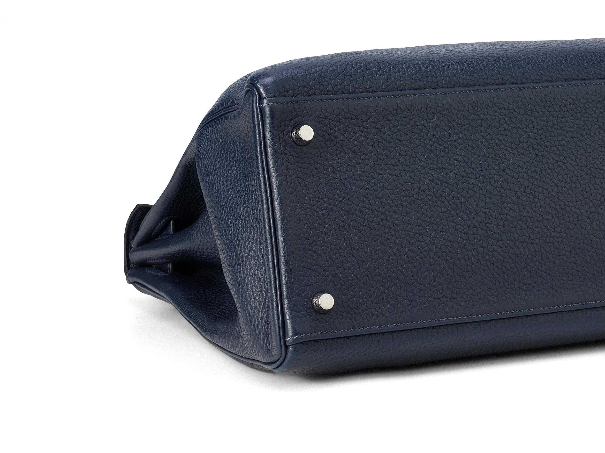  Hermès Kelly HSS 40 Bleu Nuit Taurillon Clemence Palladium Hardware Unisexe 