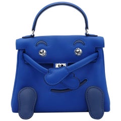 Hermès Kelly Idole Blue Zellige & Blue Agate Gold Swift Leather Palladium Hardwa