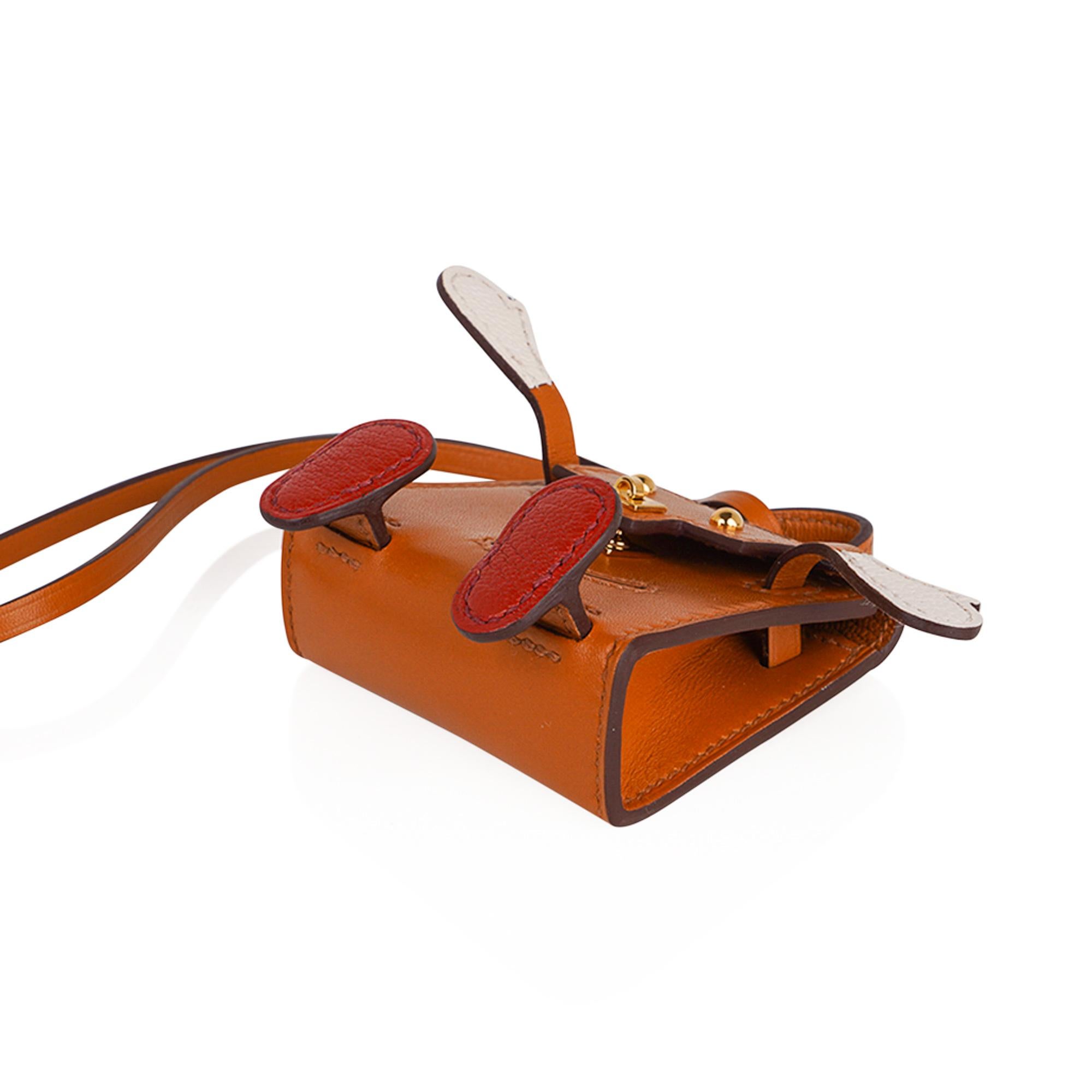 Women's Hermes Kelly Idole Mini Quelle Bag Charm Sable Gold Hardware New