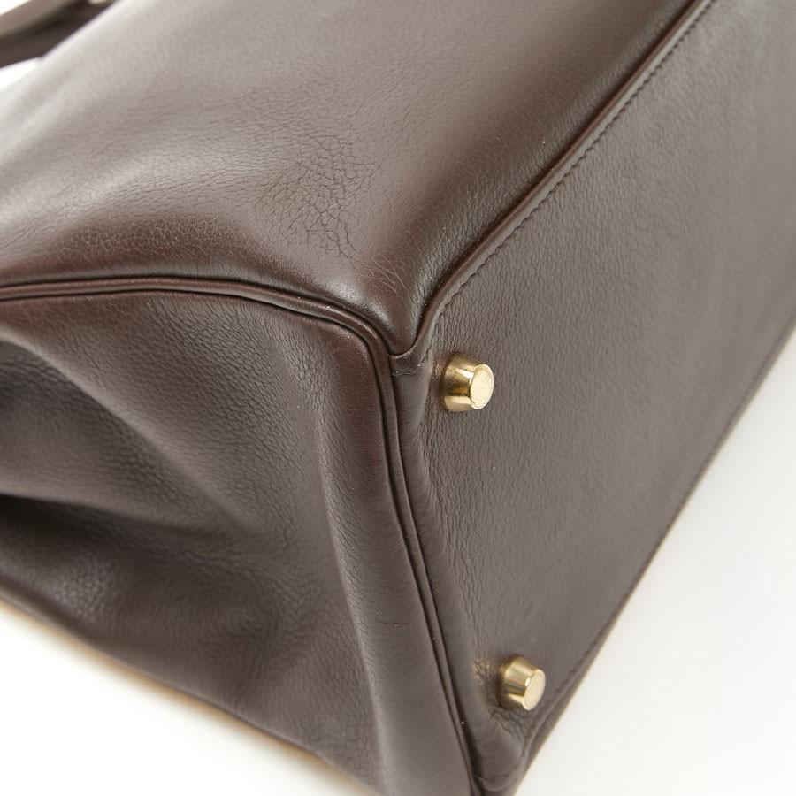 HERMES Kelly II 35 Bag in Brown Grained Leather 4
