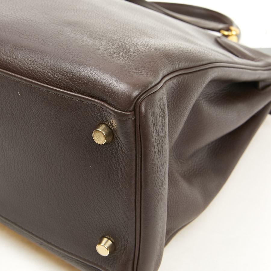 HERMES Kelly II 35 Bag in Brown Grained Leather 5