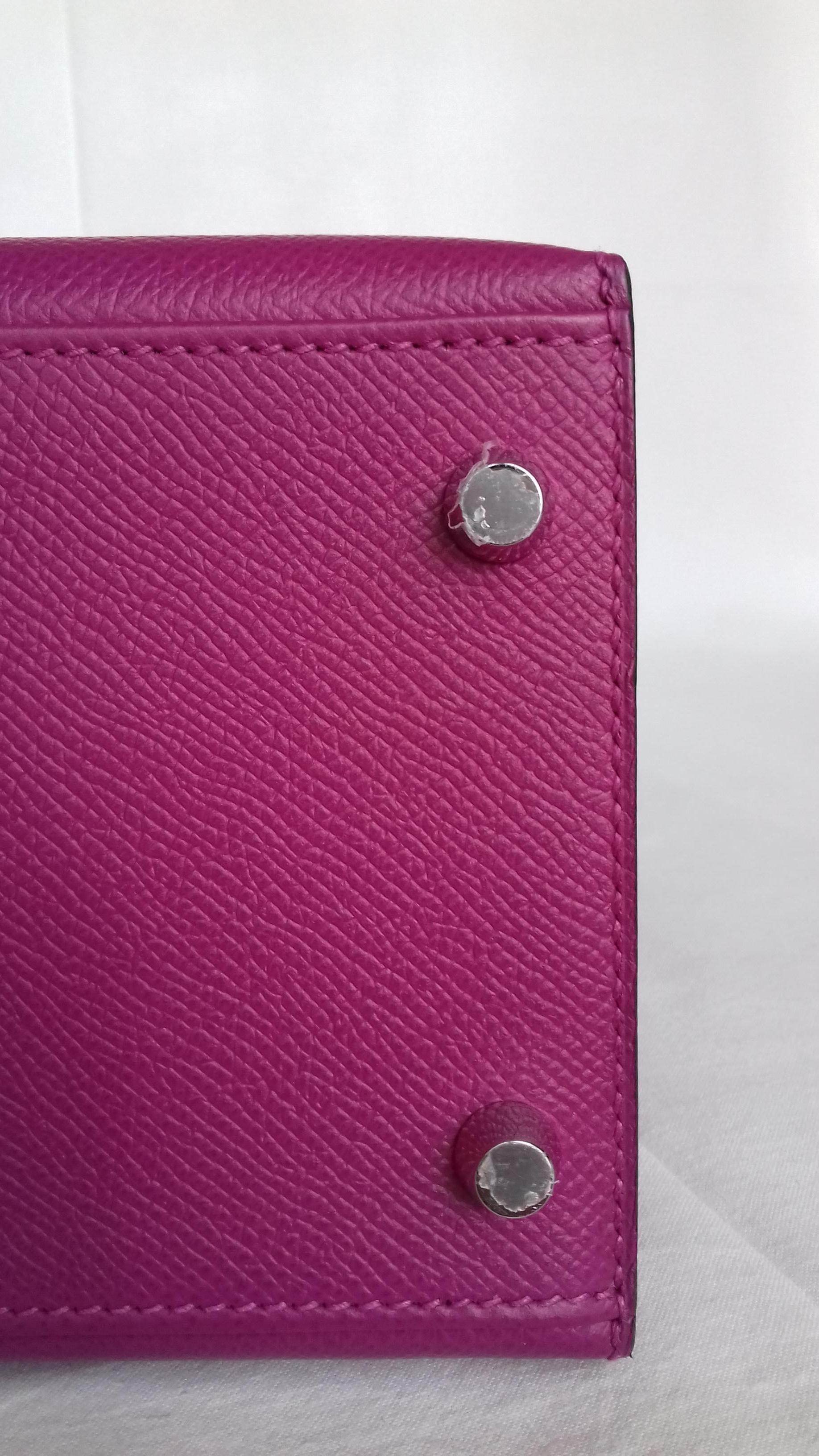 Hermès Kelly II Bag Sellier Epsom Rose Pourpe Palladium Hdw 28 cm Full Set 5