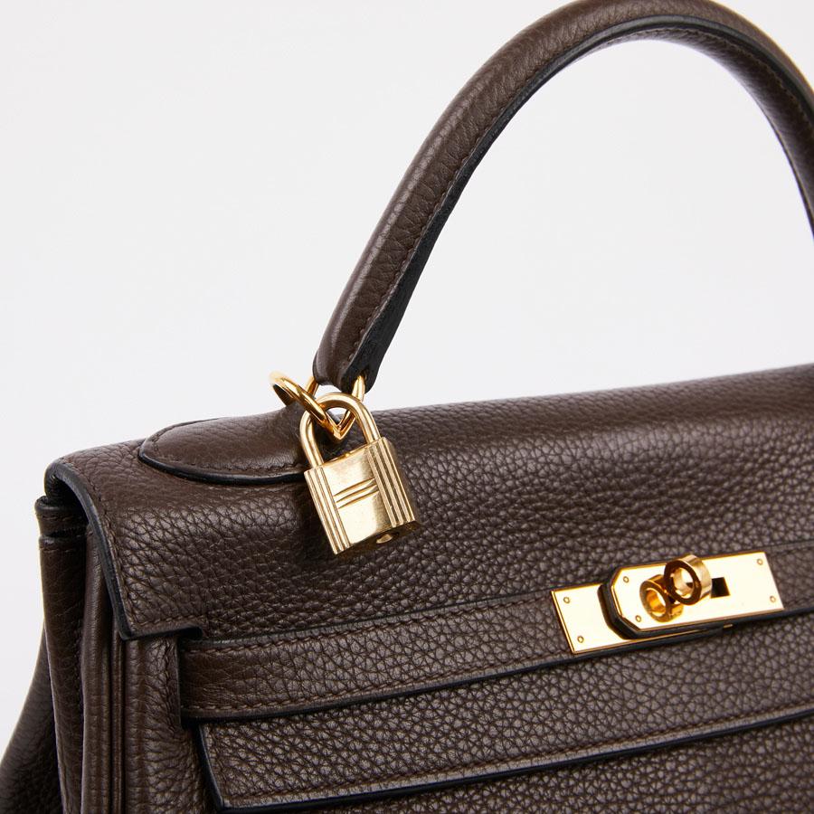 HERMES Kelly II in Brown Taurillon Clémence Leather 3