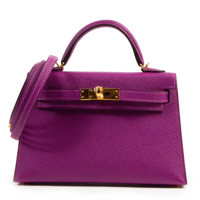 Hermes Mini Kelly II Bag p9 Anemone Epsom GHW