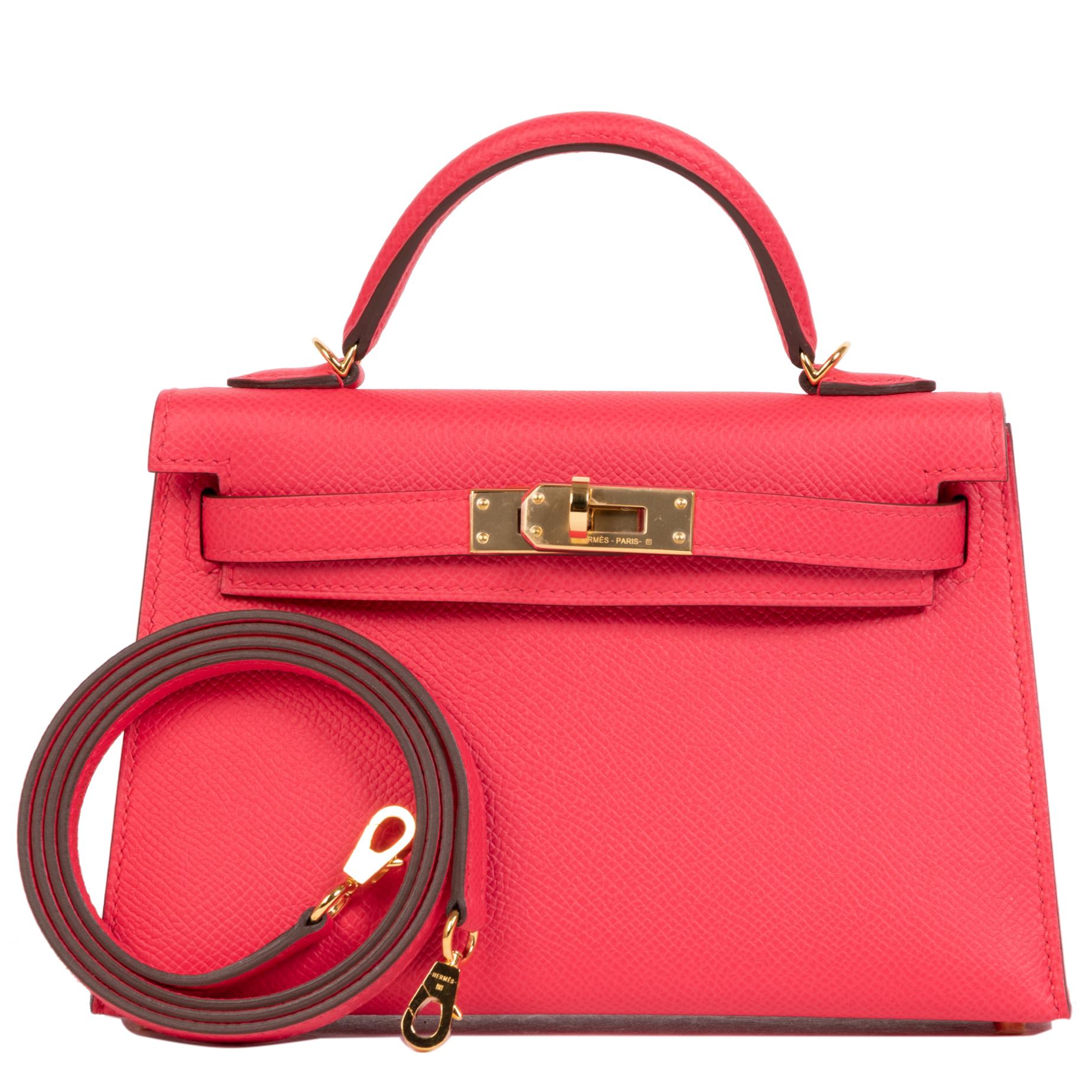 Hermès Kelly II Mini Epsom Rose Extreme GHW In New Condition In Antwerp, BE