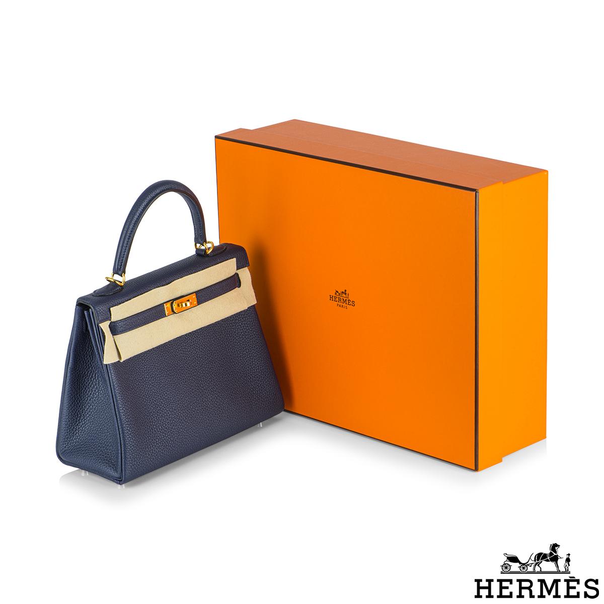 Hermès Kelly II Retourne 25cm Blue Nuit Togo GHW Handbag 3