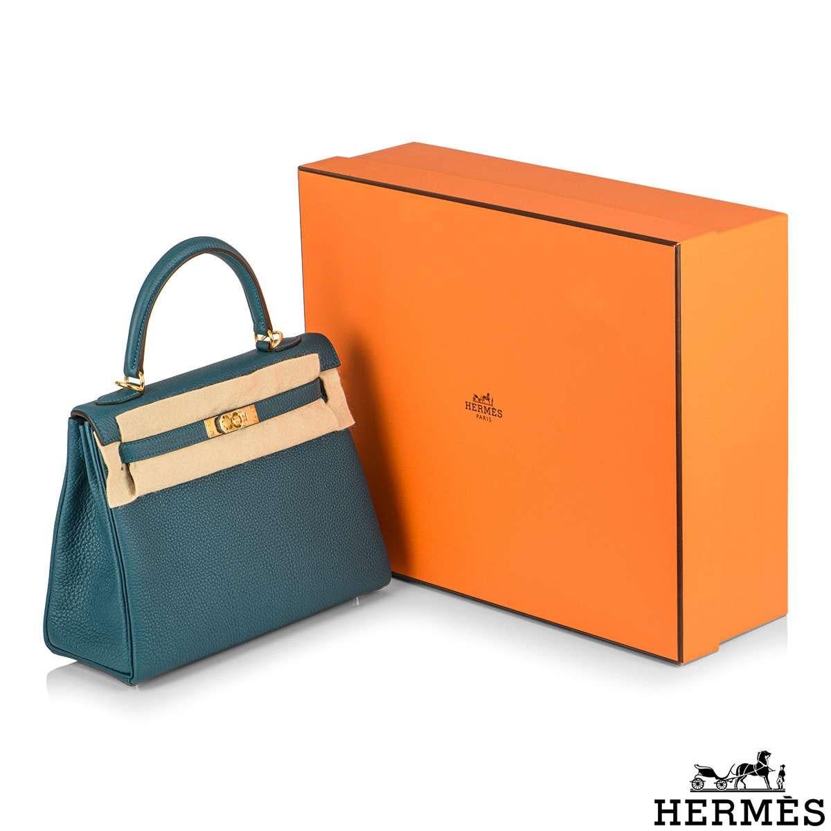 Hermès Kelly II Retourne 25cm Vert Bosphore Togo Handbag 2