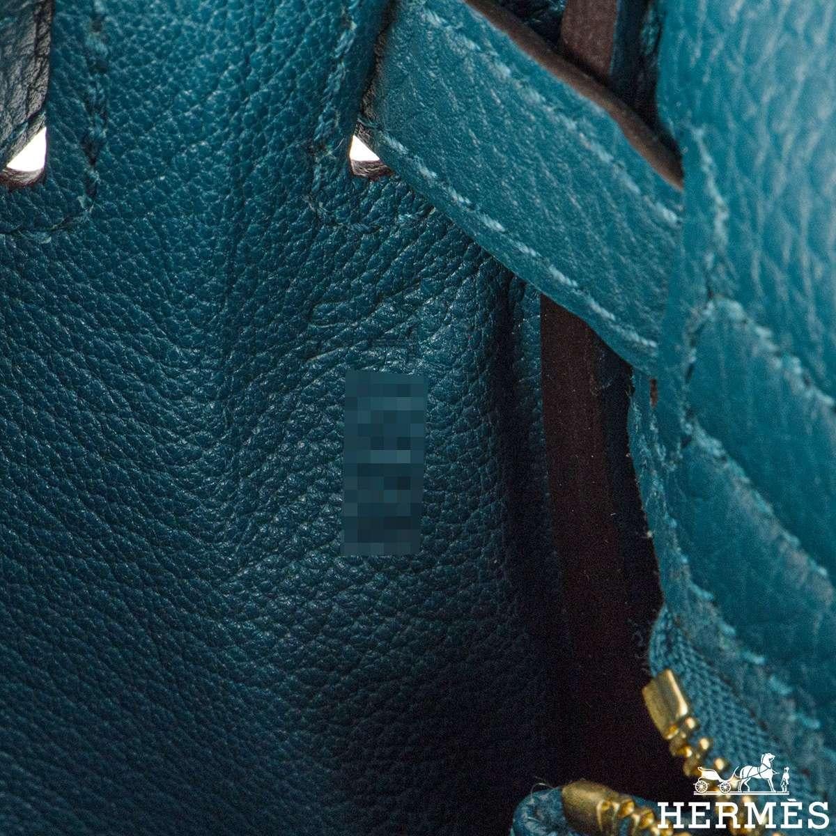Women's Hermès Kelly II Retourne 25cm Vert Bosphore Togo Handbag