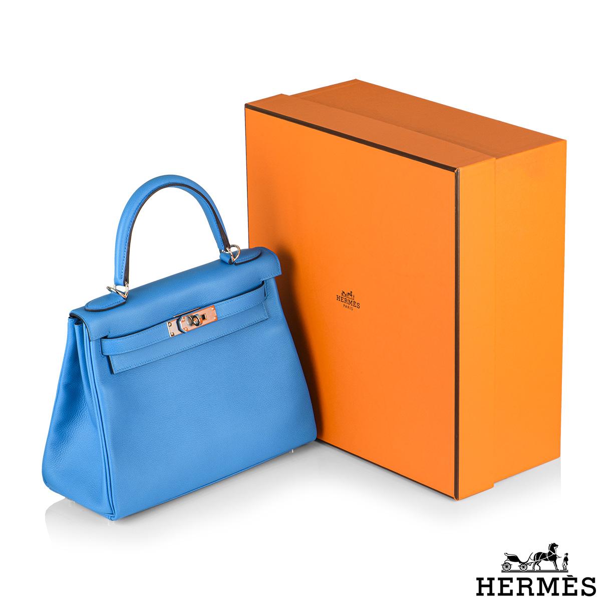Hermès Kelly II Retourne 28cm Bleu Frida Evercolour PHW Handbag 2