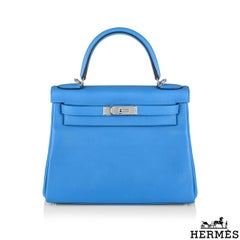 Hermès Kelly II Retourne 28cm Bleu Frida Evercolour PHW Handbag