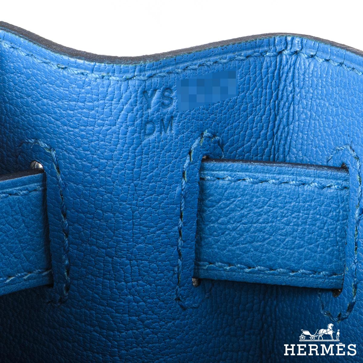 Hermès Kelly II Retourne 28cm Bleu Frida Evercolour PHW Handbag In New Condition In London, GB