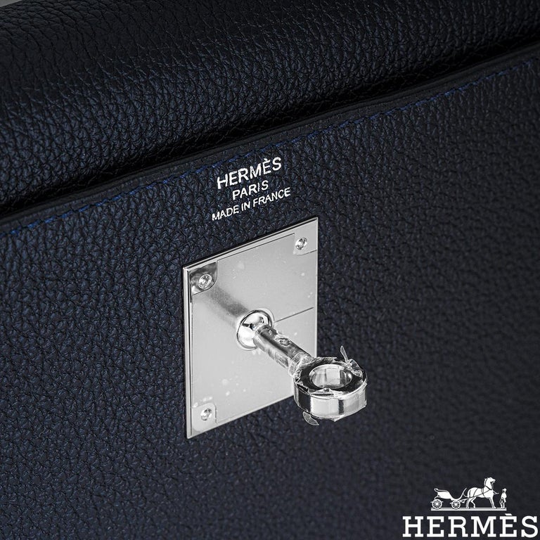 Hermes Kelly II Retourne 28 Vert De Gris Togo PHW Handbag