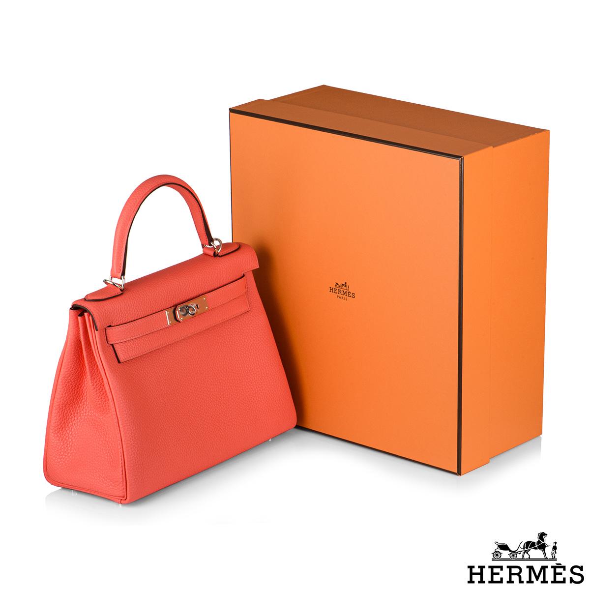 Hermès Kelly II Retourne 28cm Rose Texas Clemence PHW Handbag In New Condition In London, GB