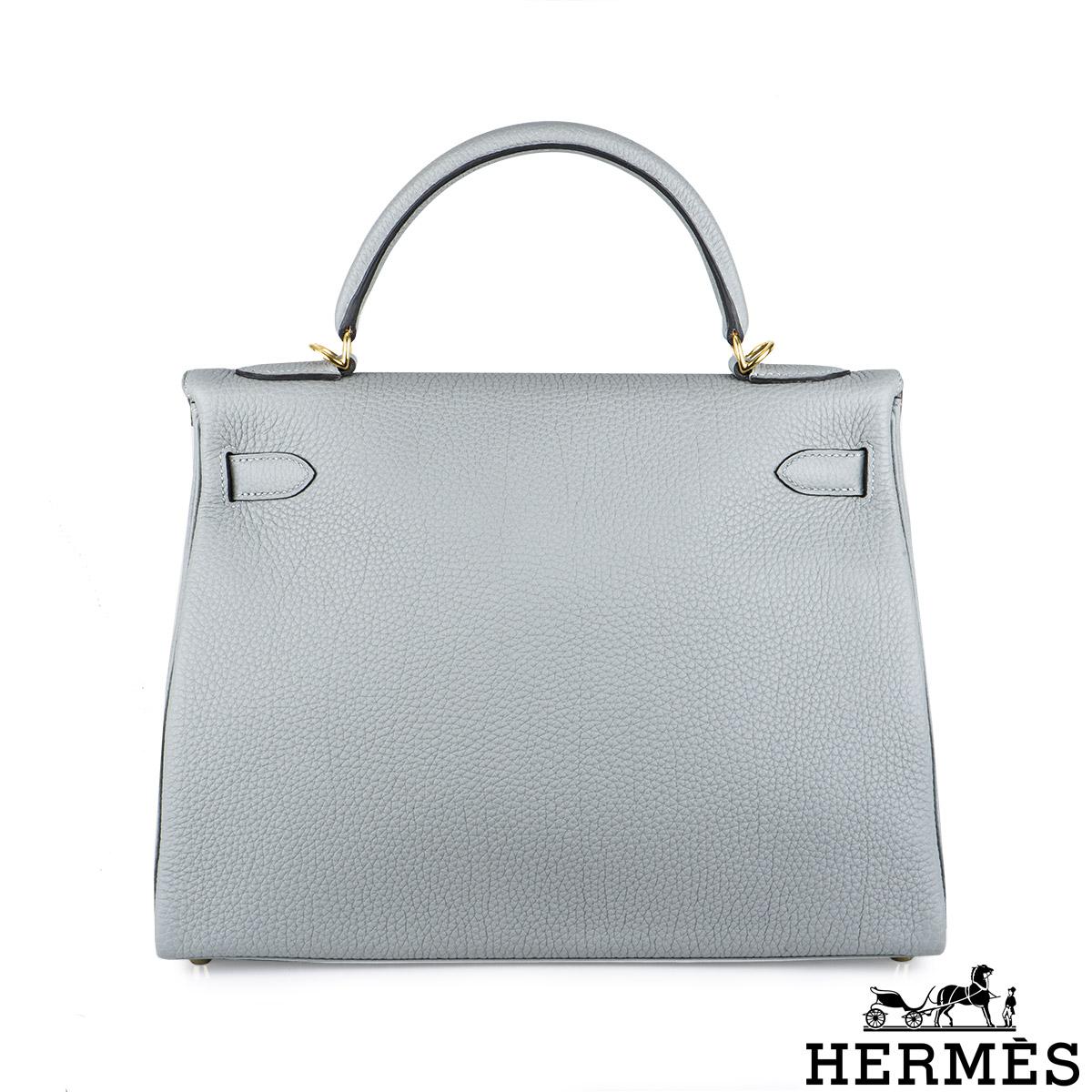 Gray Hermès Kelly II Retourne 32cm Gris Mouette Veau Togo GHW