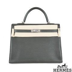 Hermès Kelly II Retourne 35cm Graphite Veau Taurillon Clemence PHW