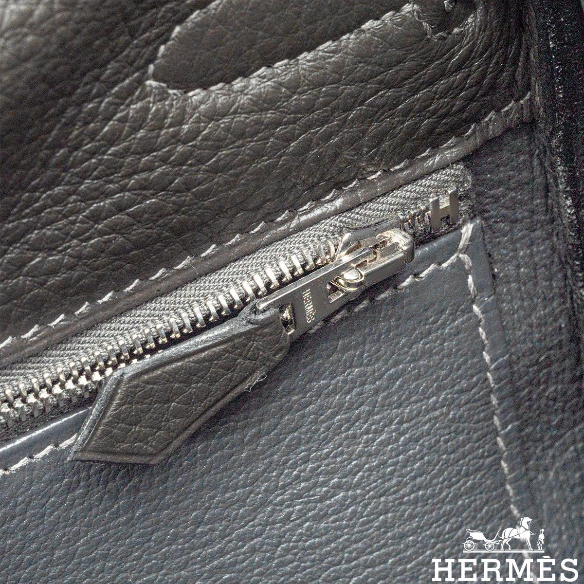 Hermès Kelly II Retourne 35cm Graphit Veau Taurillon Clemence PHW im Angebot 1