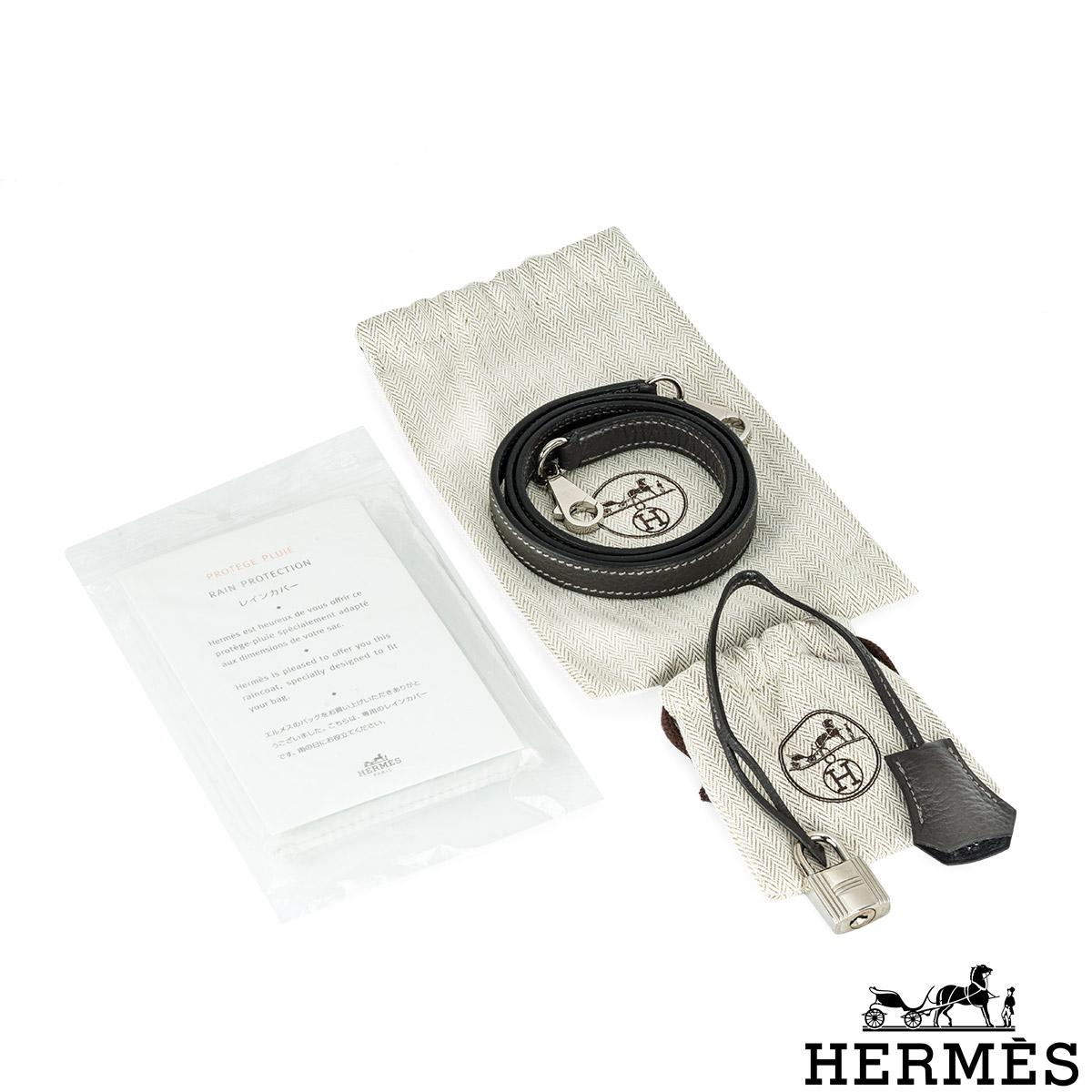 Hermès Kelly II Retourne 35cm Graphit Veau Taurillon Clemence PHW im Angebot 4