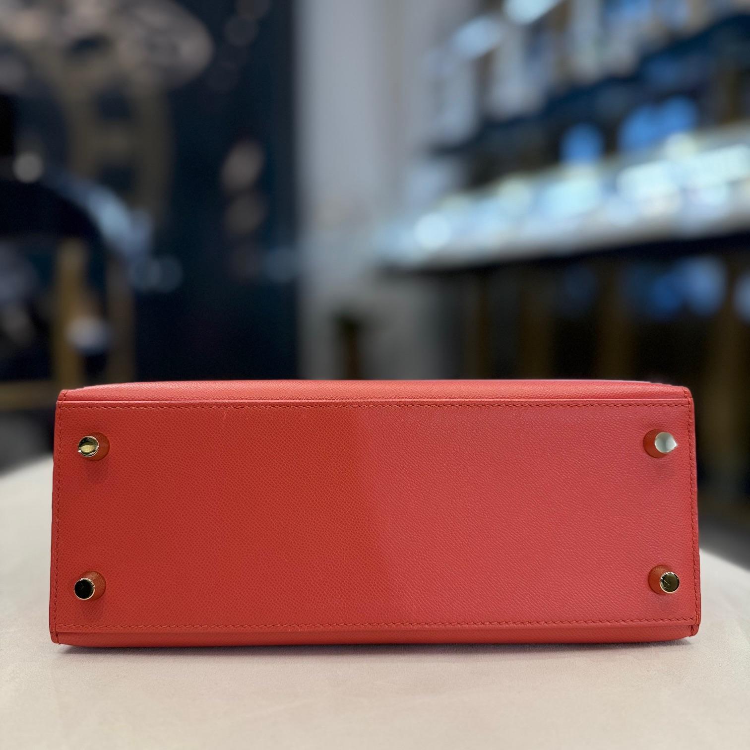 Hermès Kelly II Sellier 25 Veau Madame 9M Sanguine Gold Hardware en vente 1