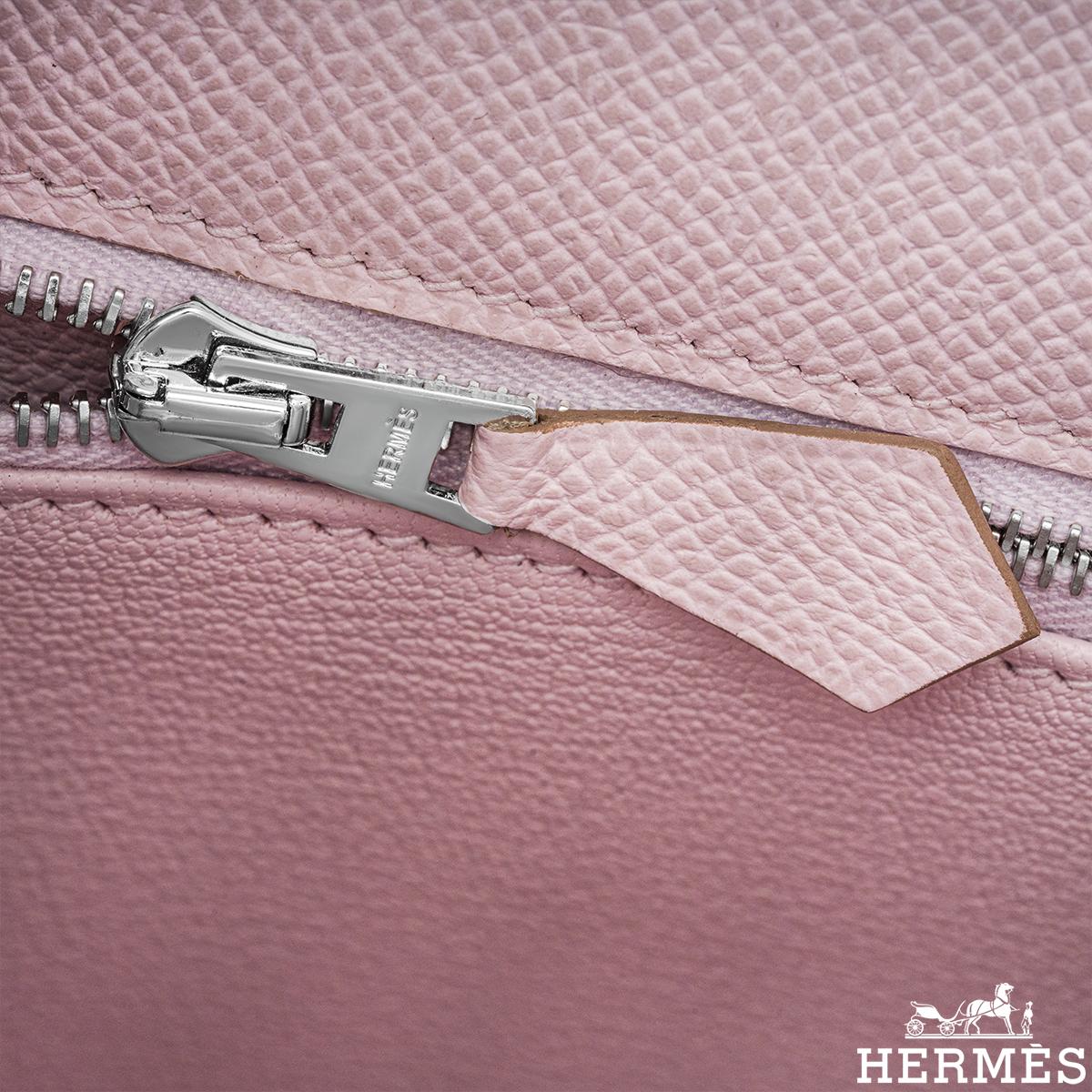 Hermés Kelly II Sellier 25cm Mauve Pale Veau Epsom PHW In New Condition For Sale In London, GB