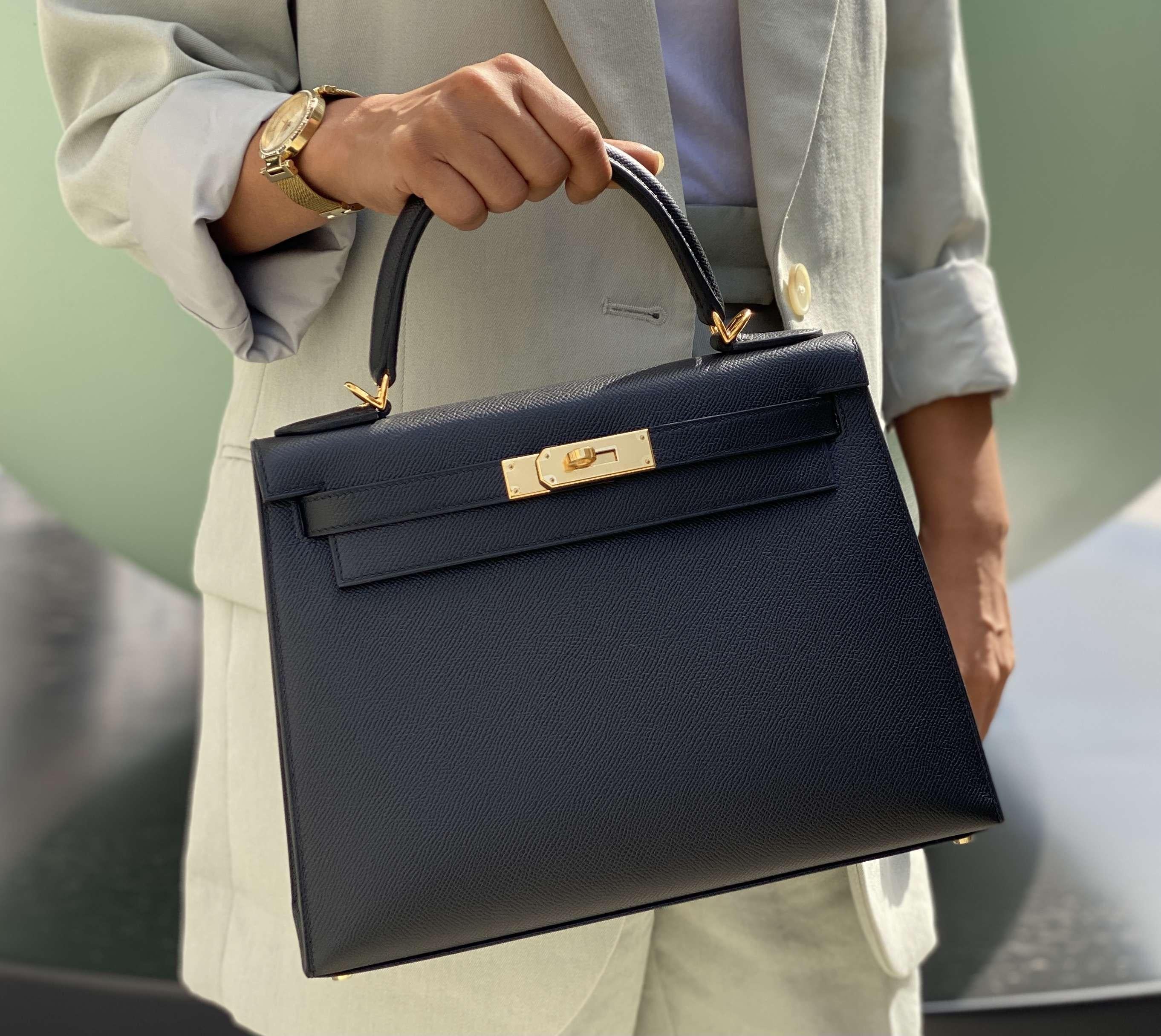 Women's Hermès Kelly II Sellier 28 cm Noir Epsom GHW Handbag