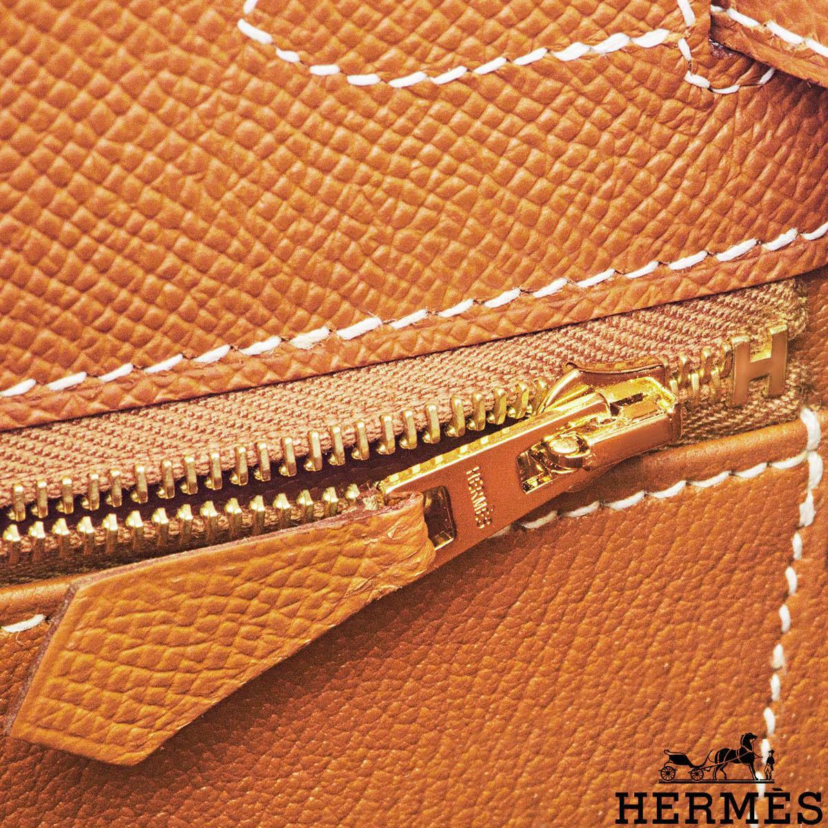 Brown Hermès Kelly II Sellier 28cm Gold Epsom GHW