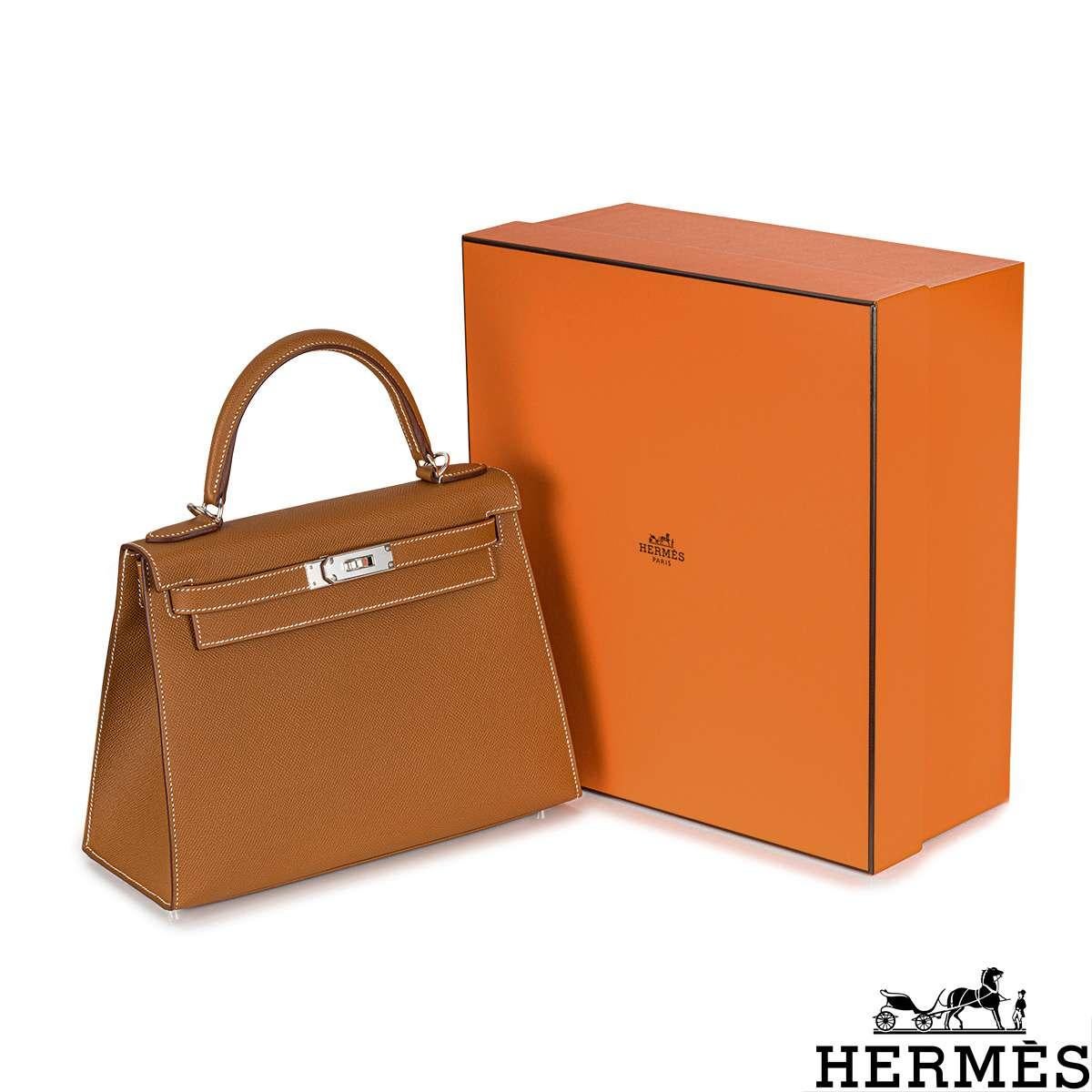 Hermès Kelly II Sellier 28cm Gold Veau Epsom PHW For Sale 3